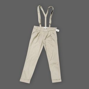 Khaki Ankle Pants w/ Suspenders, Women's 25